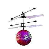 RCおもちゃ、RCフライングボール、RCドローンヘリコプターボール内蔵LED照明カラフルなFlyings for Teenagers Kids Toy by vibola L レッド Vibola®2