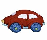 Zubels " sputterbug " Car – 7 " Rattle – Hand Knitted – Eco Friendly