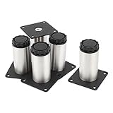 uxcell　継脚　調整脚　調節できるキャビネットレッグ　ステンレススチール　 38mm x 80mm　5個入り