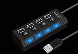 らくらく便利♪ USB たこ足 延長コード (ブラック)