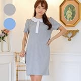 【授乳・マタニティウェア】授乳服に見えないデザイン☆丸襟授乳ワンピース/SOD5162