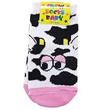 [新生児足首靴下]ベビークルーソックス/COW FACE/うし柄フェイス