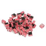 uxcell DIPスイッチ　DIPレッドスイッチ　50個　2.54mmピッチ　3ポジションタイプ　スライド