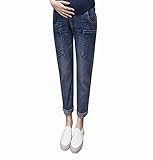 Spinas(スピナス) マタニティ レディース アンクル 9分丈 ジーンズ くるぶし丈 パンツ 後期まで着用できる ストレッチ デニム オールシーズン (L)