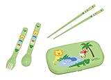 green sprouts Safari Friends Cutlery Set Green 3 Years and Above (Discontinued by Manufacturer) [並行輸