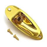 MAXCHEER ギター入力ジャックソケットプレート出力ロードボートスタイル1/4インチフェンダーストラトキャスターストラトセントモノエレキギター用ネジ付きエレキギター交換部品(ゴールド)