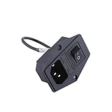 Richer-R 3Dプリンタ電源スイッチ、電源スイッチソケットモジュールキット ヒューズ付きアクセサリ 3-in-1ボタン、ソケット、ヒューズ Makerbot 3Dプリンタに対応