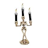 Baosity ハロウィン　ゴーストフェスティバル　装飾的　スカルベース　LEDキャンドル　3燭台　全3色選べる - シルバー