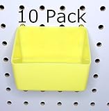 Pegボードイエロープラスチックパーツビン10パックフックto Pegツールボード – ワークベンチ