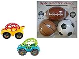 3パックスポーツボールbyブルー帽子とOボール1ピースRattle & Roll車バンドル