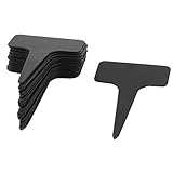 uxcell 植物用タグ 花壇 家庭 ガーデン プラスチック 長方形 シード用ラベル ブラック 20枚入り