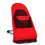 新生児 バウンサーバランス ベビーチェア 3点式シートベルト専用 乳幼児用 揺れ椅子 背もたれ チェア (レッド 1)