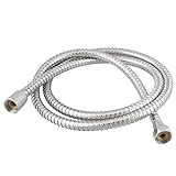 uxcell　シャワーホース　湯沸かし器ホース　シルバートーン　スチール　1.5M　19mm
