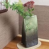 信楽焼　黒ビードロ布目花入【ha-0018】　花瓶　花器　一輪挿し　花入　しがらき焼　陶器　焼き物　壷　インテリア　おしゃれ　オシャレ