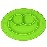 Kuke バージョンアップ版 防水シリコン　吸盤付き　強い吸着力　かわいいプレート　遊び食べ 離乳食 ベビー食器　ランチ皿　お食事マット　赤ちゃんミニマット　子供食器　ベビー用品