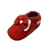 Sayoyo Baby Bowソフトソールレザー乳児と幼児用靴 US サイズ: 12-18 Months/6.5-7 M US Toddler カラー: レッド