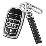 アルファード30系 キーケース 適合トヨタ アルファード ヴェルファイア30系 後期 前期 キーカバー キーホルダー 6ボタン (シルバーエッジブラック)