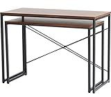 SINAPP デスク 伸縮 l字 パソコン 作業 机 木製 1人 2人用 4way SIK6337 ブラウン