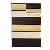 90幅 7段 チェスト 【90-7HC キューブ】 18/1 ブラウン 北欧 モダン 天然木 桐材 収納 チェスト キッズ 可愛い ツートン北欧 収納 タンス チェスト 天然木 国産 おしゃれ