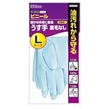【ケース販売】　ダンロップ　ワークハンズ　V-131　ビニールうす手　Ｌ　ブルー　(10双×24袋)