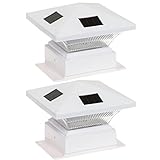 Westinghouse 4" x 4" Pagoda II Solar LED Post Cap Lights (White, 2 Pack) [並行輸入品]