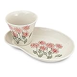 J-kitchens 勲山窯 コーヒー ・ ティー タイム カップ & ソーサー セット 140cc 野花 レッド 波佐見焼 日本製