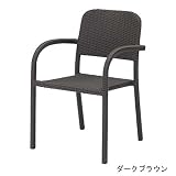 ガーデンチェアー 屋外用 スタッキング チェアー Loom garden 庭座 シンプルアームチェアー 完成品 /ダークブラウン