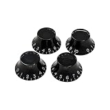 YJB PARTS エレキギター トップハットノブ 4個セット 【国内生産品】 (インチ, ブラック)
