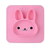 Kuke 安全シリコン素材　かわいいウサギの形　お食事マット　子供用　水洗い　赤ちゃん　洗える　ランチョンマット　食器　吸盤付き
