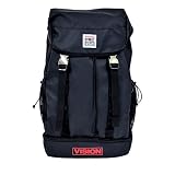 [ヴィジョンストリートウェア] VISION STREET WEAR リュック 2層 黒 ブラック PC収納 リュックサック バックパック スケーター ストリート ブラック