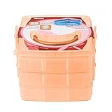 LuCoOファッション新しいクリアプラスチックジュエリービーズストレージボックスコンテナオーガナイザーケースクラフトツール(マルチカラー) S オレンジ LUC_4787424