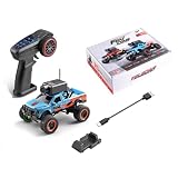 WL 1/64スケール RCトラック、APP自動ペアリング フルプロポーショナル FPVミニRCトラックモデル（カメラ付き）、ジャイロスコープ搭載 高速全地形対応 RCオフロードカー