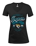 NFLジャクソンビル・ジャガーズWomen 'sベビージャージー半袖VネックTシャツ、スモール、ブラック