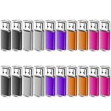 EASTBULL USBメモリ 1GB 5個セット フラッシュメモリー USB2.0 フラッシュドライブ キャップ式 防塵性能優れ ストラップ付き LEDライト付き (1GB 5色)