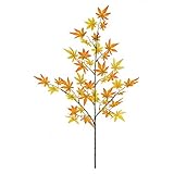 【秋・造花】秋風モミジスプレイ(L)(オレンジ)