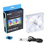 Lian-Li UNI FAN AL120 革命デイジーチェーン 120mm ARGB ファン、ホワイト。