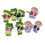P Prettyia 知育玩具　指人形　グローブ　手袋人形　動物 8本 指の人形 5小さなカエルや子供たち
