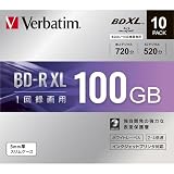 Verbatim（バーベイタム） VBR520YP10D1 片面3層 BD-R XL 100GB 録画用 インクジェットプリンタ対応ワイドレーベル 10枚 スピンドルケース付