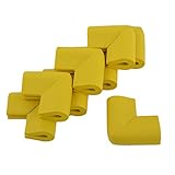 uxcell コーナークッション　コーナーガード　コーナーパッド　コーナーカバー エッジ 保護 プロテクター パッド キッチン用 化粧台 テーブル 気泡ゴム製 イエロー 8 個入れ