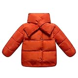 子供服　冬　ダウンジャケット　マフラーつき　保温性よく　厚くする　ファッション　軽快　着心地良い　オレンジ　130cm