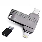 2TB 大容量 USBメモリ Lightning&Type-C メモリ 外付けメモリ 360度回転 スマートフォン データ バックアップ パソコン ノートパソコンに共通で使用可能 合金製 防水 防塵 耐久性 高速 Type-C 黒色