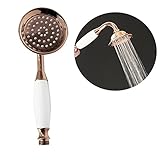 Homedec真鍮& Ceramicsハンドヘルドシャワーヘッドレトロスタイルローズゴールド仕上げクラシカルヴィンテージスタイルハンドヘルドシャワーヘッド