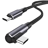 USB Type C ケーブル L字【PD 100W/5A急速充電 】高速データ転送 高耐久ナイロン編み Type c to Type c タイプC ケーブル MacBook Pro、iPad Pro/Air、iPad mini 6、Xperia、Galaxy、Pixel等Type C機種対応【映像出力に対応できません】 (0.5M)
