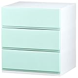 リブウェル(Livewell) 日本製 彩 -Irodori- チェスト 簡易組み立て式 (ライトブルー, 52cm幅 3段)