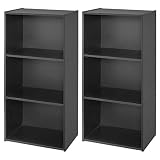 アイリスオーヤマ カラーボックス 3段 13色 2個セット 収納ボックス 本棚 幅41.5×奥行29×高さ88cm ブラック CX-3