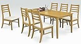 北欧風 木製 6人掛け用ダイニング7点セット（ブラウン/ナチュラル） (ナチュラル)