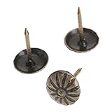 100個入り 菊パターンくぎ 装飾釘 アンティーク家具タックリベット ヴィンテージ スタイル ブロンズ