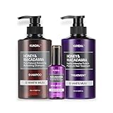 【KUNDAL/クンダル】シャンプー500ml＆トリートメント500ml＆ヘアセラム100ml＃ホワイトムスク＃ハニー＆マカデミアヘアケア３種セット＃ほのかなホワイトムスクのフローラルな香り#詰め替え用#リフィール＃ヘアオイル＃ネイチャーシャンプー＃プロテイントリートメント