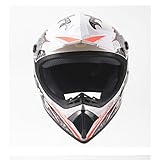 DGF ヘルメットライトシーズンオフロードバイクヘルメット男性と女性マウンテンバイクヘルメットフルフェイスヘルメット海賊柄 (色 : 白, サイズ さいず : XL)