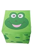 Kid 'sクッションTop Frog Collapsibleおもちゃストレージオーガナイザーby Clever Creations |トイボックス折りたたみストレージオットマンfor Kids寝室|